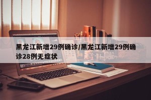 黑龙江新增29例确诊/黑龙江新增29例确诊28例无症状