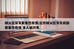 顺义区突发聚集性疫情/北京顺义区发生局部聚集性疫情 多人被问责